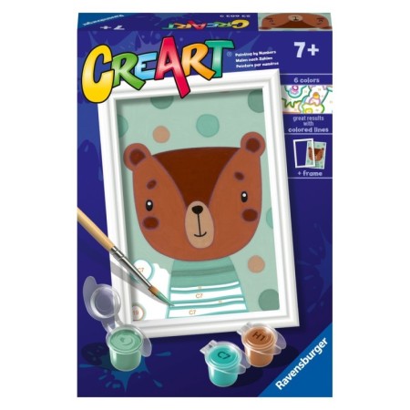 CreArt pictura pe numere pentru copii ursulet dragut